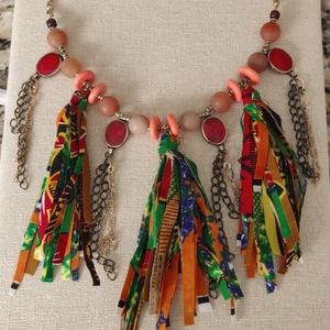 African fabric necklace